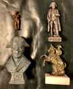 Lot fan de l'Empereur 3: plateau bicentenaire + 2 figurines + 1 buste+ Napoleon de giberne + petit cadre trompette de grenadier à cheval