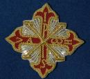Parme / Naples : plaque de manteau de l'ordre constantinien de Saint-Georges : 12 x 12 cm