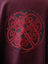 Cape en laine Béata -1m33 - Broderie et motif celtique rond - Capuche courte