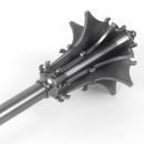Ailettes ciselées -XVème, XVIème- Masse d'arme médiévale en acier, poignée acier et bois