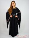 Robe Ida médièvale noire avec galon