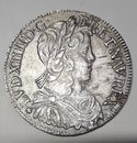 Monnaie royale - Louis XIV (1643-1715), demi-écu à la mèche longue, 1656 Rennes