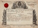 Congé militaire absolu donné en 1787 au nommé Joseph Rémy dit  Rémy fusilier, du régiment d'Austrasie (infanterie)