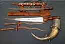 Lot de 4 armes africaines anciennes + poire à poudre Afrique