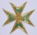 Ordre de St Lazare : modele de 1778. On y joint 3 pins et 2 croix brodées sur fond rouge
