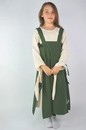 Sur-robe médiévale Jéhanne enfant verte à bretelles 