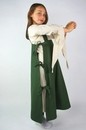 Sur-robe médiévale Jéhanne enfant verte à bretelles 