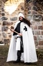 Teuton - Cape coton blanche 2 croix noires