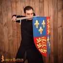 Bouclier en métal avec armoirie. Richard coeur de lion. PETITE RAYURE SUR LE BOUCLIER, PRIX EN RAPPORT!