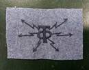 Insigne de TELEGRAPHE OPTIQUE. Troupe. Broderie lettres T O bleues/bleu horizon