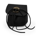 Bourse Olga en cuir noir fermoir capsule