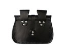 Bourse Alba en cuir gravé noir