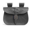 Bourse Alba en cuir gravé noir