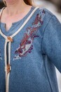 Manteau brodé en laine motifs vikings Birka