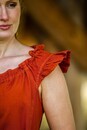 Robe longue épaules volantée Clara TERRACOTA