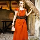 Robe longue épaules volantée Clara TERRACOTA