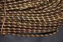 Cordon rond or et noir 6 mm métalloplastique - Fab. Française ancienne - Le mètre -