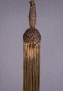Pompons vieil or - Franges fines - 14 cm - Fab. Française ancienne - A l'unité