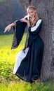 Robe du moyen-âge Mélisende NOIRE et BLANCHE - XS uniquement