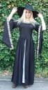Robe du moyen-âge Mélisende NOIRE et BLANCHE - XS uniquement