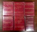 Lot de 6 livres des Éditions Académiques Perrin sur la révolution, reliure simili cuir rouge,  par G. Lenotre et A. Castelot. 