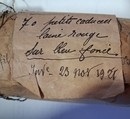 WWI. Paire de broderies de col au caducée rouge sur bleu marine foncé, 1892 ? Neuf de stock. 
