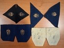WWI. Paires de foudres d'état major d'officier, brodées or,  40 mm  sur fond de drap de laine, stock très limité