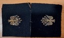 WWI. Paires de foudres d'état major d'officier, brodées or, 40 mm  sur fond de drap de laine noir. Une seule paire en stock