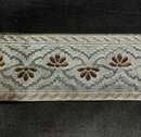 Galon tricolor à fleur de lotus - métalique - 56 mm - Fab. Française ancienne - Au mètre