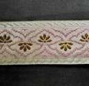 Galon tricolor à fleur de lotus - métalique - 56 mm - Fab. Française ancienne - Au mètre
