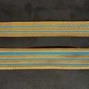 Galon Lézardé - Or 2 ou 3 raies bleu ciel - 22 et 32 mm - Fab. Française ancienne - Au mètre  