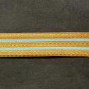Galon Lézardé - Or 2 raies bleu pastel - 22 mm - Fab. Française ancienne - Au mètre  