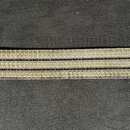 Galon Lézardé gaufré Argent - 2 raies Kaki  - 23 mm - Fab. Française ancienne - Au mètre - 