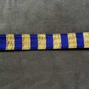Galon Lézardé couponné Or et Bleu - 22 mm - Fab. Française ancienne - Au mètre -  