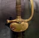 Épée d'officier du service de santé. Filigrane un peu détendu . Bouton poussoir fonctionnel . Modèle 1855 transformé en 1872.