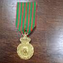 Médaille de Sainte-Hélène dorée - Pièce originale avec ruban ancien