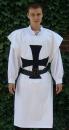 Tabard de teuton en coton - Blanc croix noire