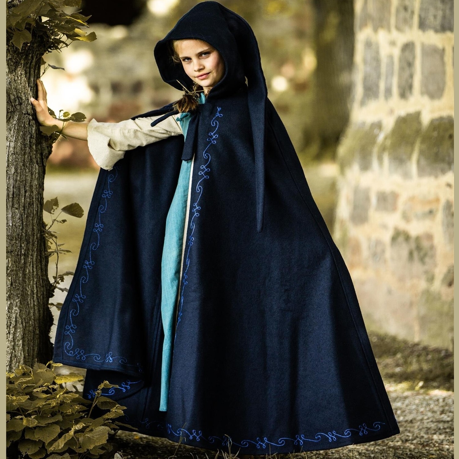 Cape Médiévale Pour Femme Avec Capuche - Rouge Unie, Manchettes, Style Renaissance Gothique Pour Cosplay Et Halloween