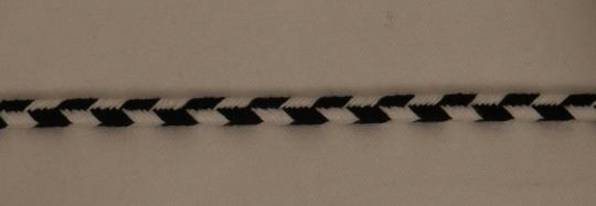 Cordon carré noir et blanc pour brandebourgs 3,5 x 3,5 mm