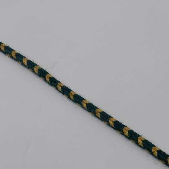 6 mm - Cordon carré vert et jaune pour brandebourgs - Le mètre