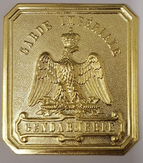 Façade de plaque de ceinturon de la gendarmerie de la garde impériale 2e Empire - Fab. Française - L'unité