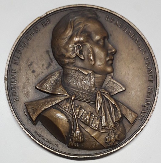 Eugene Napoléon de Beauharnais, Prince Français. Médaille de bronze 50 mm