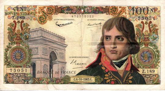 Billet de banque 100 nouveaux francs Bonaparte: C.4-10-1962.C.