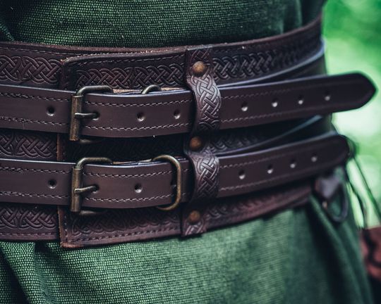 Ceinture très large Lothar en cuir 