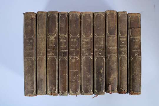 Histoire de la révolution par Adolfe Thiers. 10 tomes, Lecointe éditeur, édition de 1834