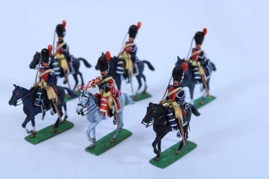 Lot de 6 cavaliers de la gendarmerie d'élite, base Lucotte