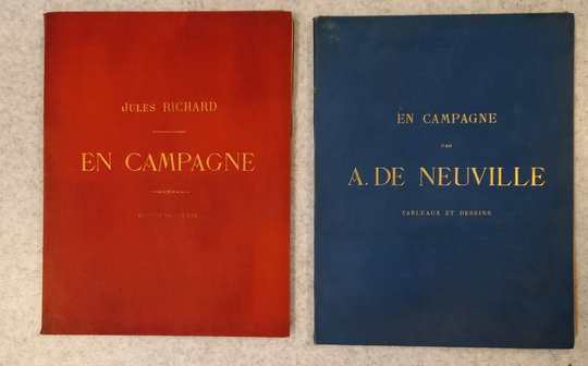 En campagne, 2 portfolios par Jules Richard et A de Neuville.