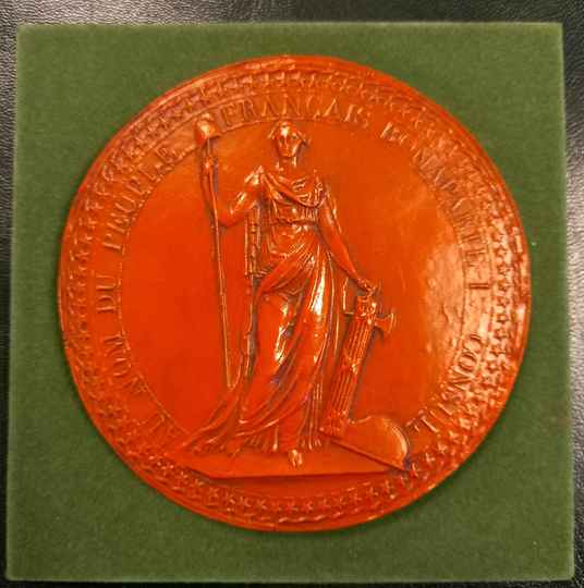 Copie de sceau de Bonaparte 1er Consul. Résine rouge