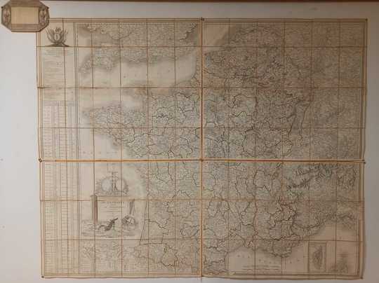 Grande carte de la France en 1806, gravée par Ch. Picquet, du cabinet topographique de S.M. l'Empereur. Format 130 X 165 mm
