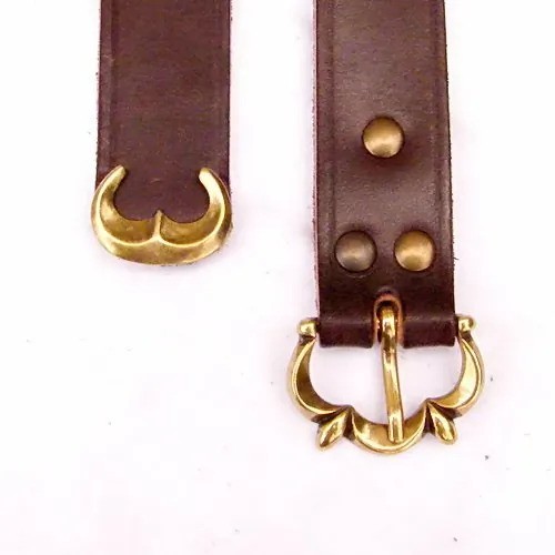 Longue ceinture médiévale 3 cm - embout métal